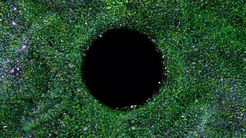Sparkling Green Glitter Particles Animated Reveal Transition