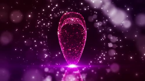 Animated Pink Glitter Heart Rotating on Sparkling Background