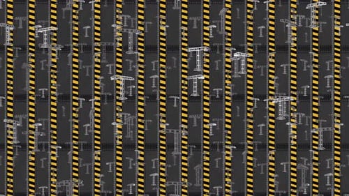Crane Construction building loop tile background falling. This wallpaper is loopable and tileable.