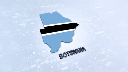 Animated Botswana Flag Map with Country Name Reveal