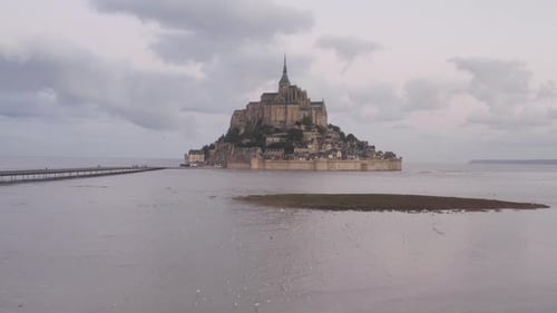 Aerial view of Mont-Saint-Michel, Normandy, France.