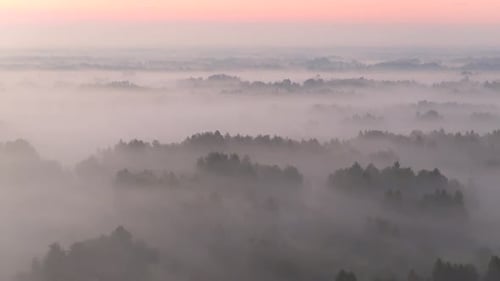 Mysterious Atmosphere, Hazy Weather, Morning Moody Mist, Aerial View