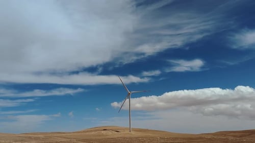 Wind Turbines in Desert Landscape