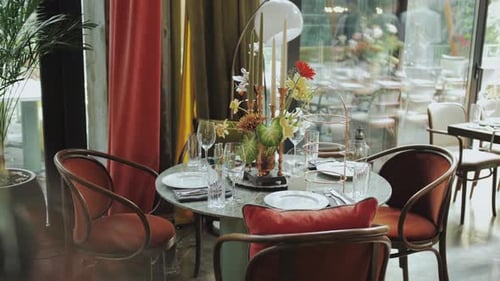 Decorated Table Setting in an Upscale Restaurant