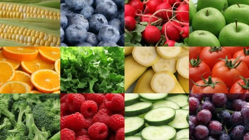 Fresh Fruits and Vegetables Close Up Compilation