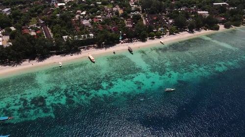 Aerial View Of Beautiful Bay During Summer In Bali, Indonesia - drone shot