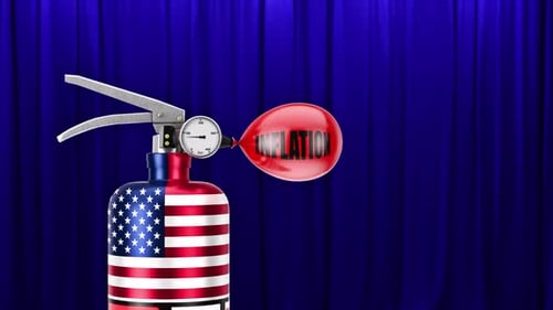 USA Flag Fire Extinguisher with Inflation Balloon