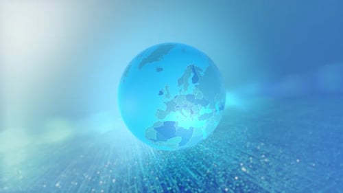Country Zoom Animierte stilisierte Weltkarte Nordeuropa Litauen-Version