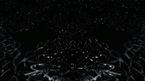 Seamless Loop of Dark Metallic Geometric Kaleidoscope Pattern