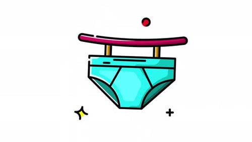 Animated Flat Design Underwear Icon Loop