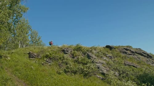 Traveler Going Hiking at Summertime