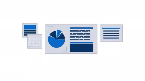Flat Design Data Presentation Animation with Charts