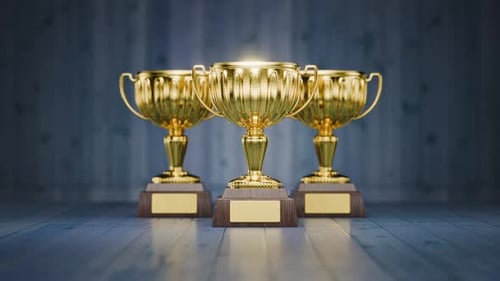 Der Preis des Gewinners. Erfolge. Drehe die Kamera. Sieg.