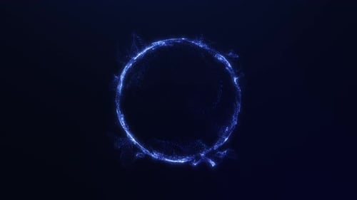 Abstract Blue Particle Circle Animation