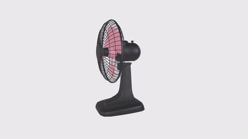 Fan rotation in loop on white background