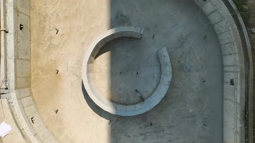 Aerial View Progress of Mediterranean Coastal Home Building