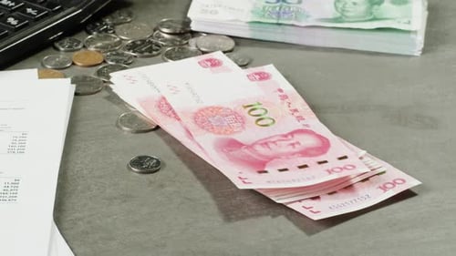 Detailed Close Up of 100 Yuan the Chinese Currency 100 Renminbi the Highest Denomination of China's