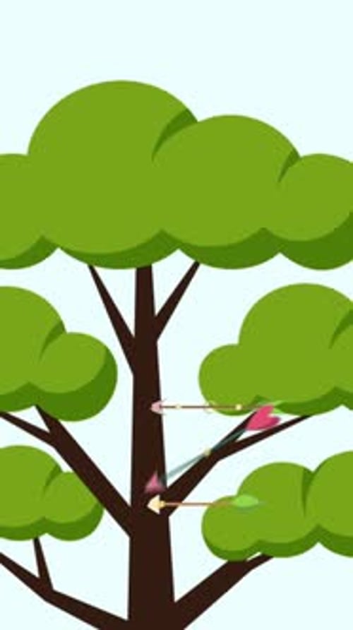 Arrow Hit A Tree Vertical