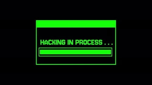 Systembildschirm „Hacking läuft“