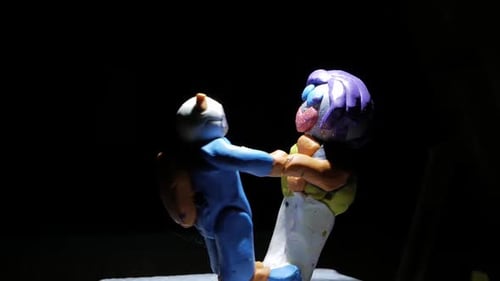 Colorful Clay Figures Embracing Animation
