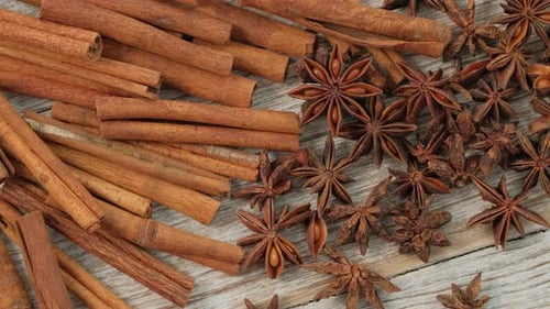 Close Up of Cinnamon Sticks and Star Anise