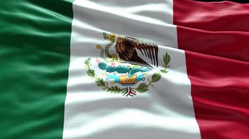 Realistic Waving Mexican Flag Loop Animation
