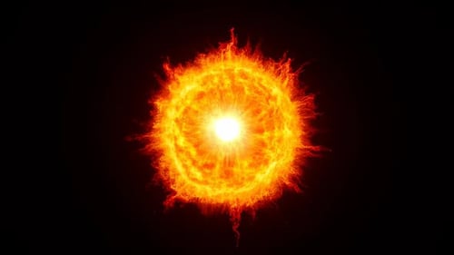 Slow Motion Fireball Explosion Expanding