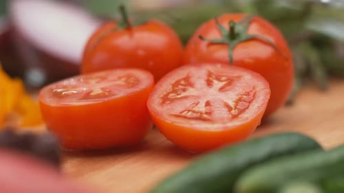 Vegetables get refreshing water splash in ultra slow motion shot with phantom flex 4k