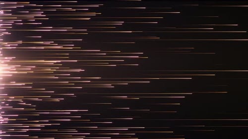 Luxury golden particle lines on black. Magical particle trails sparkling with soft light.