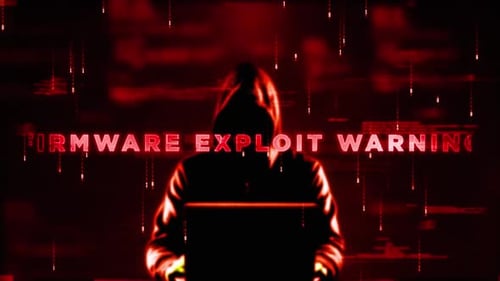 Firmware Exploit Warning Word On Style Hologram Video 02