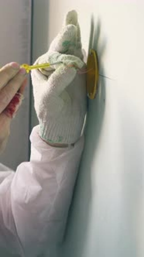 Repairing Light Switch with Wires and Screwdriver