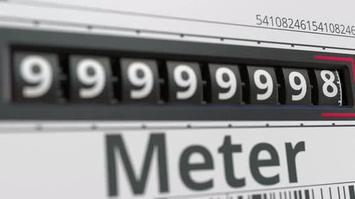 Mechanical Counter Reveals Tracking Text Animation