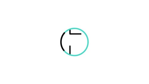 Minimalist Animated Clock Icon Drawing
