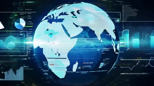 Globe Animation with Data Processing Screen