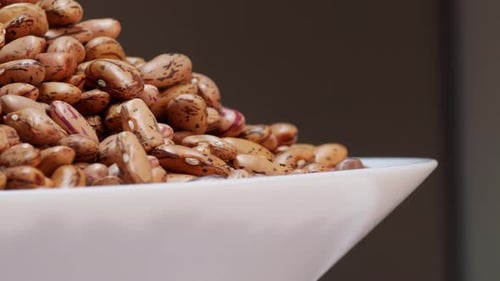 Macro View of Pinto Beans in Bowl