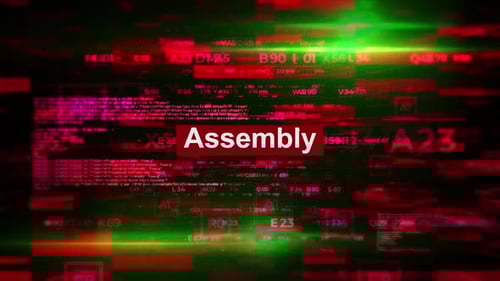 Assembly Words Related To Hacking Hi Tech Backgrounds