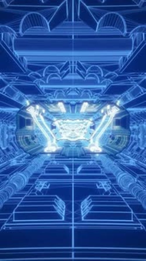Vertical Video Futuristic SciFi Tunnel Loop