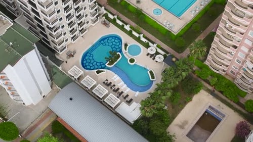 Exclusive Poolside Aerial View in Elite Complex