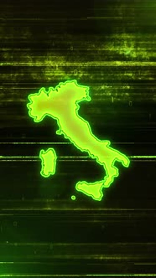 Carte numérique futuriste des problèmes de l'Italie - Vidéo verticale