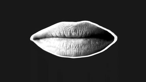 Retro Halftone Animated Kissing Lips Looping Animation