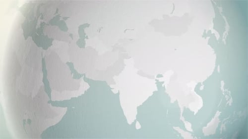 Weltkarte Syrien, stilisierte, sphärische Weißtöne, 4K, 60 Bilder pro Sekunde