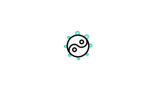 Abstract Yin Yang Symbol with Pulsing Circles Animation