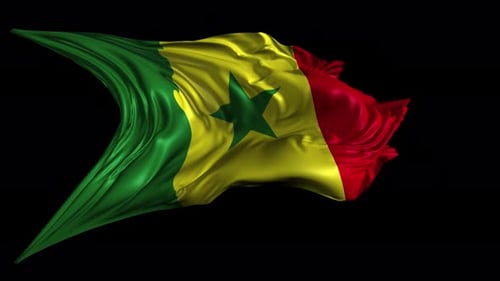 Realistic Waving Senegal Flag Loop Animation