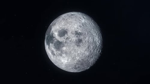 Detailed Moon Changing Phases in Outer Space