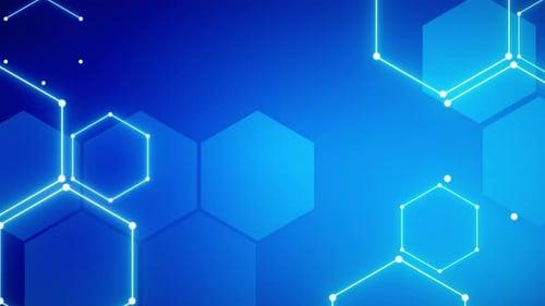 Blue Background Hexagon Shape Technology Style Corporate