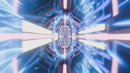 3D futuristic cosmic tunnel abstract futuristic pattern endless loop