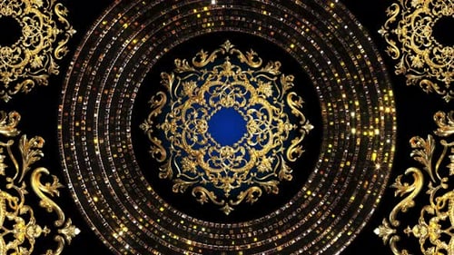 Gold Ornament Background Loop 4k