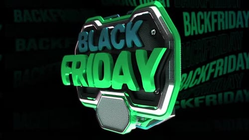 Animated Futuristic Black Friday Sales Badge