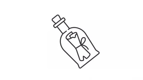 Animated bottle letter icon