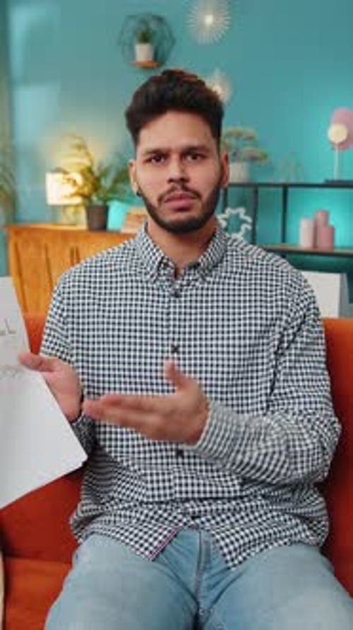 Young Adult Explaining at Home